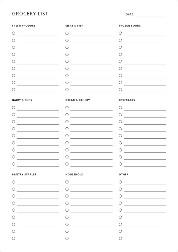 Grocery List Preview